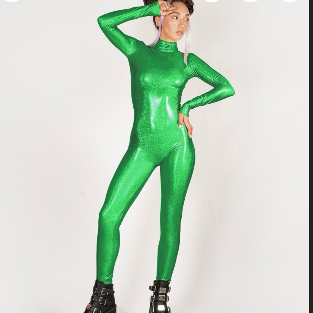 Green full length onesie (alien costume)